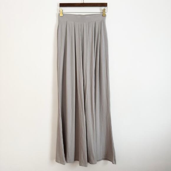 LAINSNOW Rosemary Wide Leg Ribbed Pants Dove Gray Medium M - Picture 2 of 9